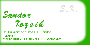 sandor kozsik business card