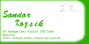 sandor kozsik business card